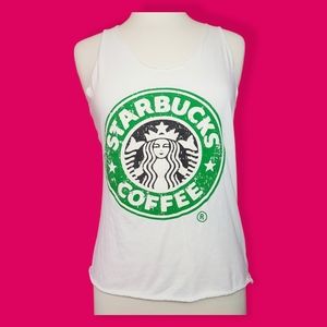 Starbucks Coffee White Graphic Tanktop